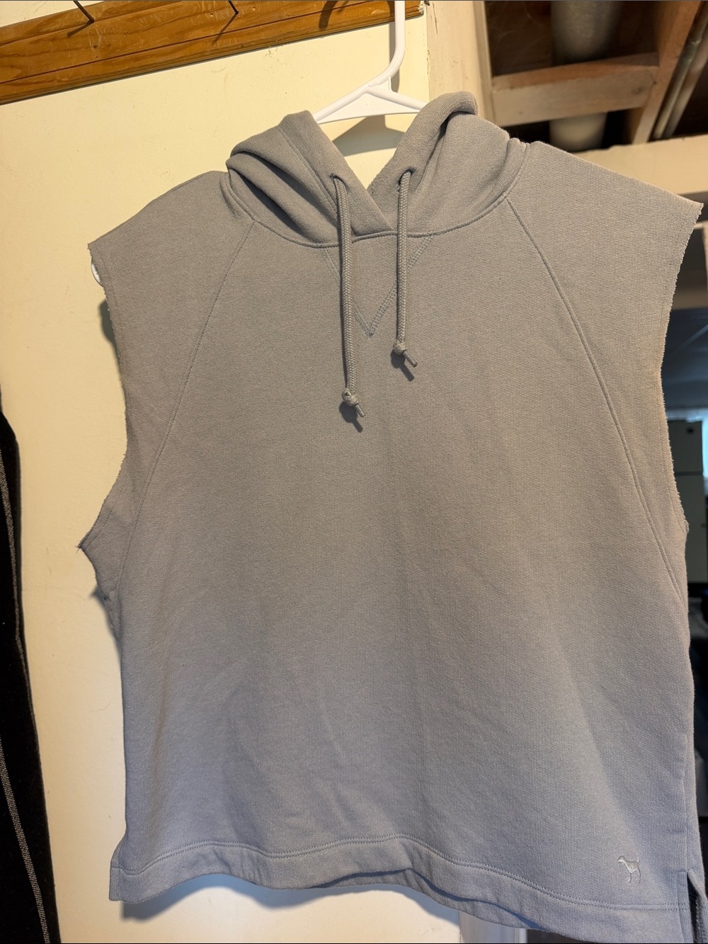 PINK Victoria's Secret Sleeveless Hooded Top - Light Gray